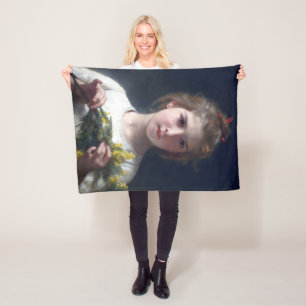 Mädchen mit Mimosa, Bouguereau Fleecedecke