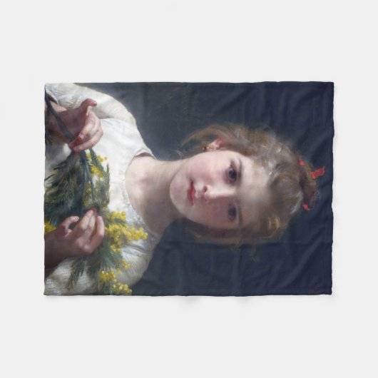Mädchen mit Mimosa, Bouguereau Fleecedecke (Vorderseite (Horizontal))