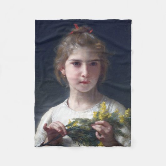 Mädchen mit Mimosa, Bouguereau Fleecedecke (Vorderseite)