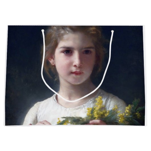 Mädchen mit Mimosa, Bouguereau Große Geschenktüte (Vorderseite)