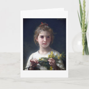 Mädchen mit Mimosa, Bouguereau Karte