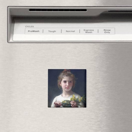 Mädchen mit Mimosa, Bouguereau Magnet (In Situ (Geschirrspüler))