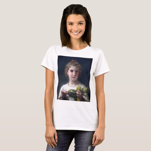 Mädchen mit Mimosa, Bouguereau T-Shirt (Vorne ganz)