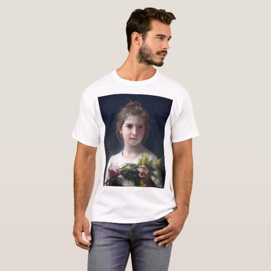 Mädchen mit Mimosa, Bouguereau T-Shirt (Vorne ganz)