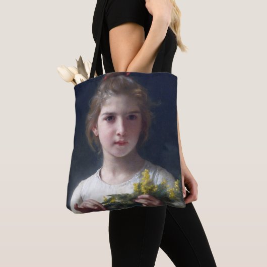 Mädchen mit Mimosa, Bouguereau Tasche (Von Nahem)