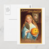 Mädchen mit Mirror und Pumpkin Postkarte (Vorne/Hinten)