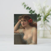 Mädchen mit Mohn Postkarte (Stehend Vorderseite)