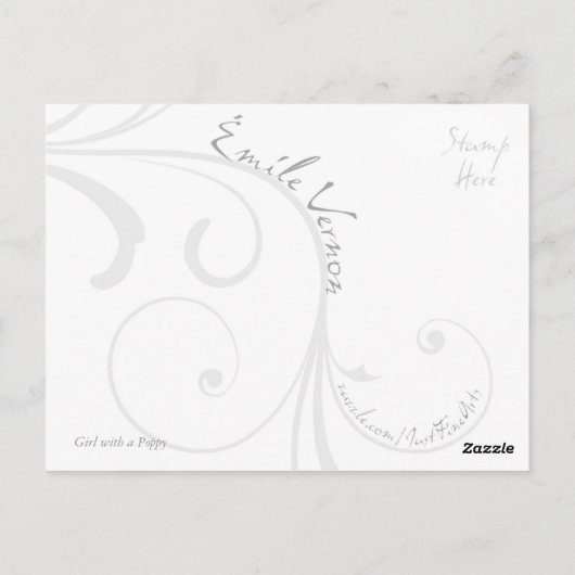 Mädchen mit Mohn Postkarte (Rückseite)