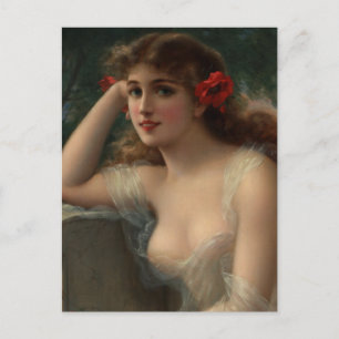 Mädchen mit Mohn Postkarte