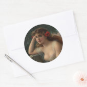Mädchen mit Mohn Runder Aufkleber (Umschlag)