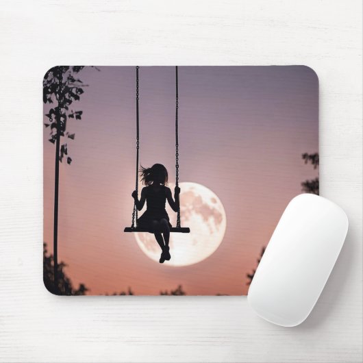 Mädchen mit Mond im Swing Mousepad (Mit Mouse)