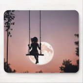Mädchen mit Mond im Swing Mousepad (Vorne)