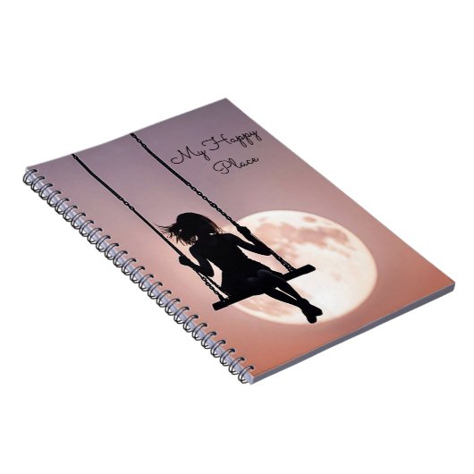 Mädchen mit Mond im Swing Notizblock (Rechte Seite)