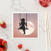Mädchen mit Mond im Swing Serviette (Beispiel)