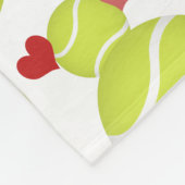 Mädchen mit Monogramm Tennisbälle Herz Muster Fleecedecke (Ecke)