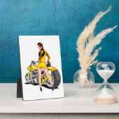 Mädchen mit Motorrad Fotoplatte (Seite)