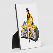 Mädchen mit Motorrad Fotoplatte (Seite)