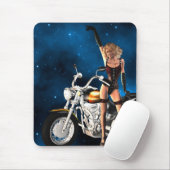 Mädchen mit Motorrad Mousepad (Mit Mouse)