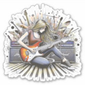 Mädchen mit musikalischen Begabungen Aufkleber (Vorderseite)