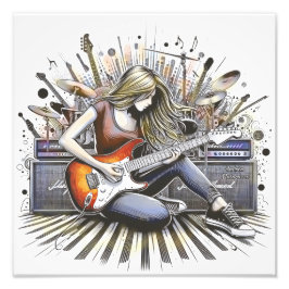 Mädchen mit musikalischen Begabungen Fotodruck