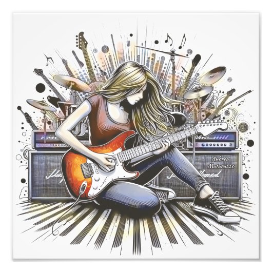 Mädchen mit musikalischen Begabungen Fotodruck (Vorne)