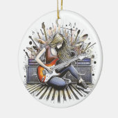 Mädchen mit musikalischen Begabungen Keramik Ornament (Links)