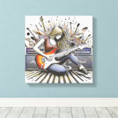 Mädchen mit musikalischen Begabungen Leinwanddruck (Insitu (Holzboden))