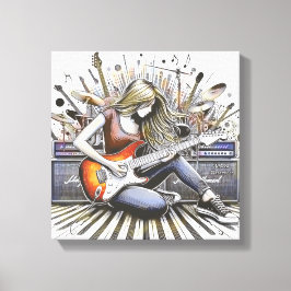 Mädchen mit musikalischen Begabungen Leinwanddruck