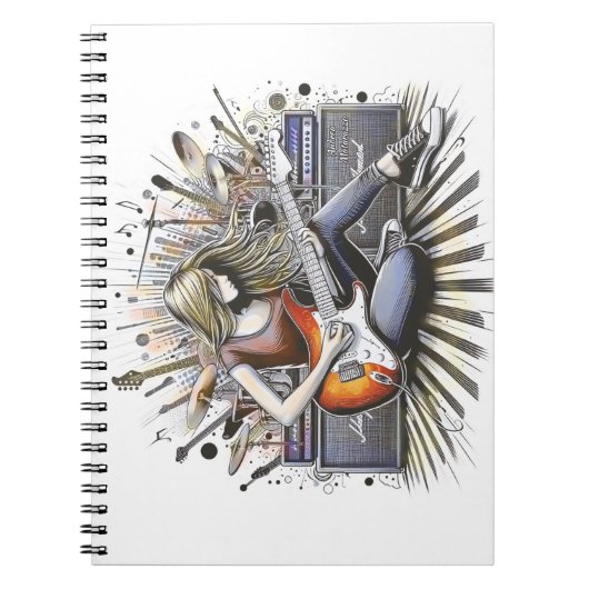 Mädchen mit musikalischen Begabungen Notizblock (Vorderseite)