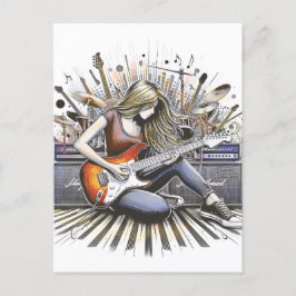 Mädchen mit musikalischen Begabungen Postkarte