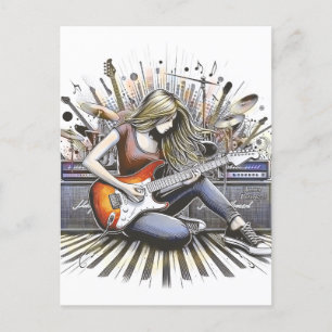 Mädchen mit musikalischen Begabungen Postkarte
