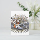 Mädchen mit musikalischen Begabungen Postkarte (Stehend Vorderseite)