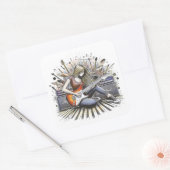 Mädchen mit musikalischen Begabungen Quadratischer Aufkleber (Umschlag)