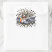 Mädchen mit musikalischen Begabungen Quadratischer Aufkleber (Tasche)