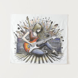 Mädchen mit musikalischen Begabungen Wandteppich