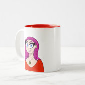 Mädchen mit Nekklace und stilvollem Haar Zweifarbige Tasse (Vorderseite Links)