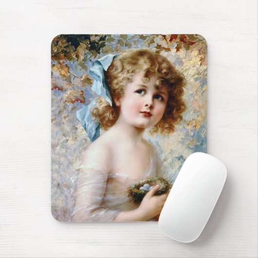 Mädchen mit Nest Mousepad (Mit Mouse)