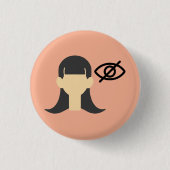 Mädchen mit niedriger Sehschärfe Button (Vorderseite)