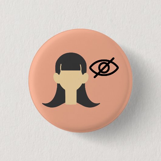 Mädchen mit niedriger Sehschärfe Button (Vorderseite)