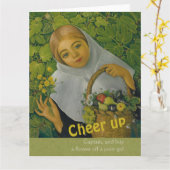 Mädchen mit Obst und Blume CC0859 Grosser Geburtst Karte (Gelbe Blume)