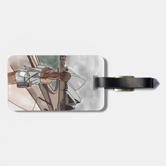 Mädchen mit Opernhaus in Sydney. Gepäckanhänger (Rückseite horizontal)