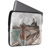 Mädchen mit Opernhaus in Sydney. Laptopschutzhülle (Vorne Rechts)