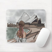 Mädchen mit Opernhaus in Sydney. Mousepad (Mit Mouse)