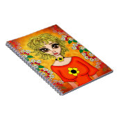 Mädchen mit Orange Blouse Notebook (80 Seiten B&W) Notizblock (Rechte Seite)
