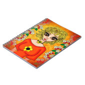 Mädchen mit Orange Blouse Notebook (80 Seiten B&W) Notizblock (Linke Seite)