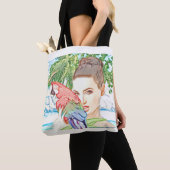 Mädchen mit Papagei Tasche (Von Nahem)