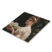 Mädchen mit Pea-Blüten (von Edward Poynter) Fliese (Seite)