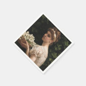 Mädchen mit Pea-Blüten (von Edward Poynter) Serviette (Ecke)