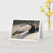 Mädchen mit Peacock Karte (Gelbe Blume)