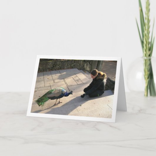 Mädchen mit Peacock Karte (Vorderseite)